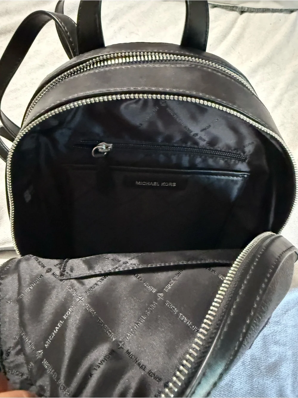 Michael Kors Black Pebbled Leather Backpack
